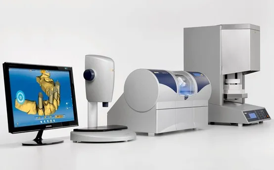 Illustrative CAD/CAM equipment used in planning porcelain and zirconia crowns