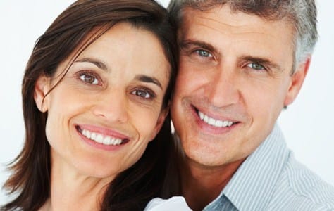 Illustrative portrait of a smiling couple